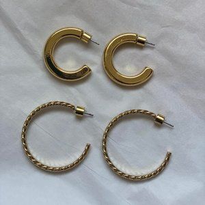 Mango Gold Hoops - Set of 2